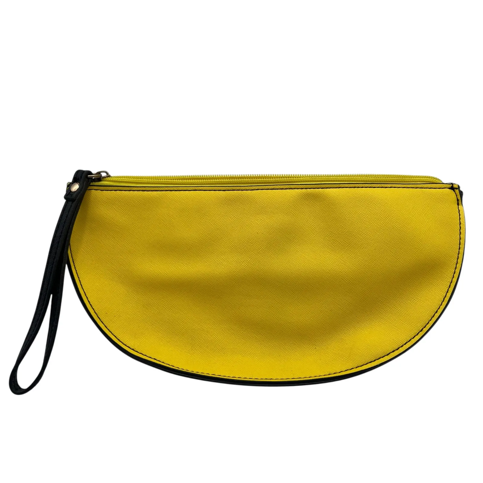 New Look Lemon Wedge Slice Wristlet Clutch Bag Yellow Black Citrus Novelty Y2K - Image 3