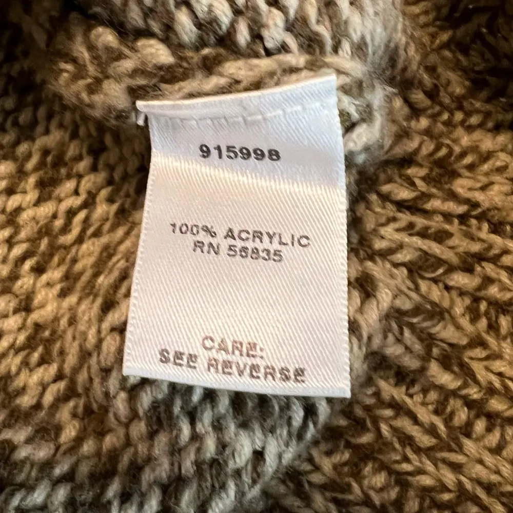 Cabela’s Zip Up Hooded Sweater Crocheted Pockets & Hood Brown No Size SEE MEAS. - Image 5