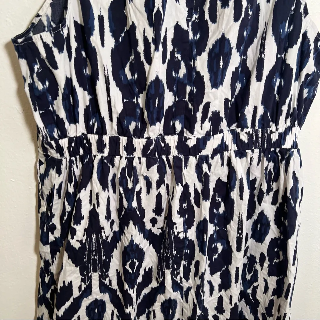 Lane Bryant Elastic-Neck Tie-Waist Midi Dress White Navy 16 - Image 13