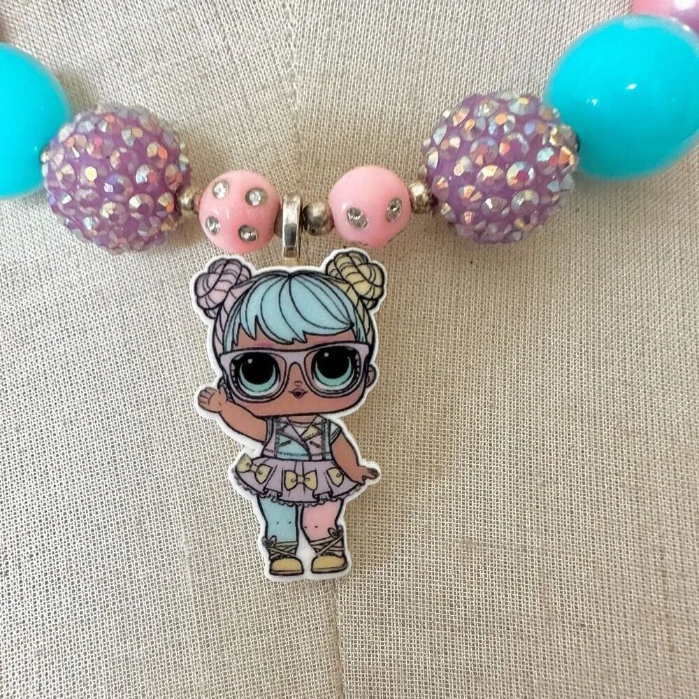 Bubblegum beaded Bling Bon Bon pendant necklace - Image 2