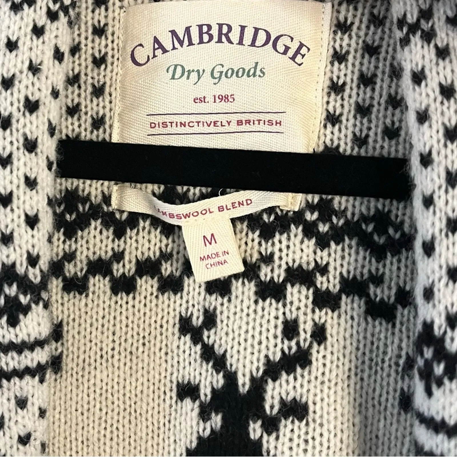 Cambridge Dry‎ Goods Black And White Cardigan Size Medium - Image 10