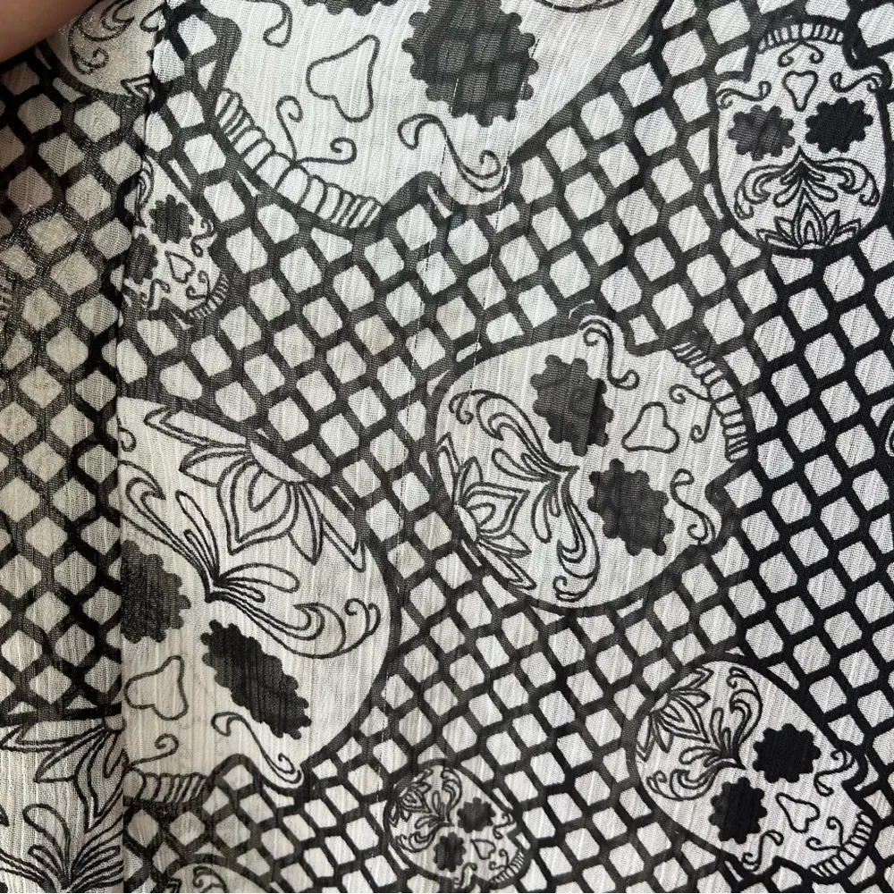 TRIPP NYC Gothic SKULLS Black White Dress Drawstrings Y2K Vtg Deadstock, Sz 0 - Image 15