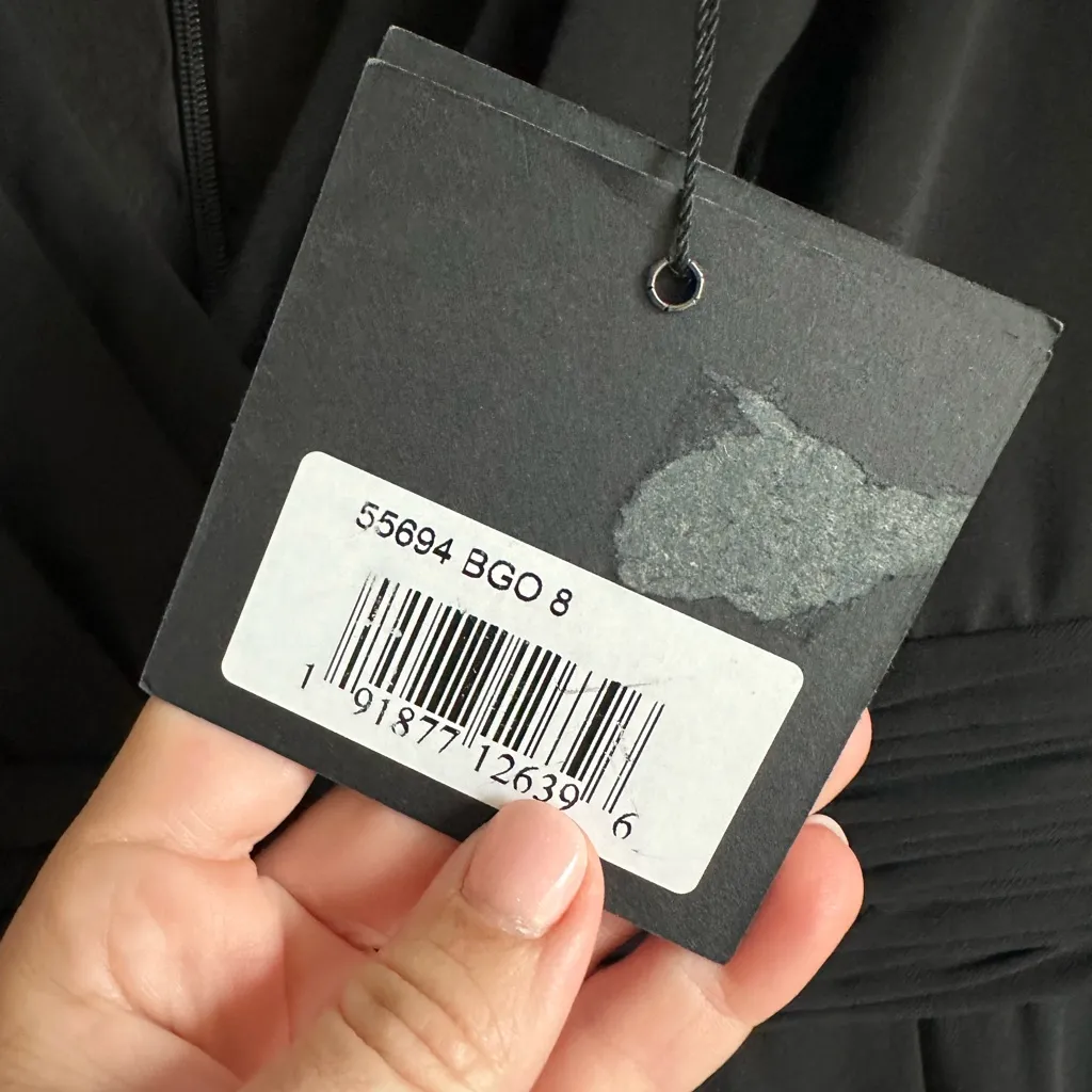 Mac Duggal Embellish Shoulder Black Blouson Sleeve‎ Formal Evening Gown Sz 8 NWT - Image 6