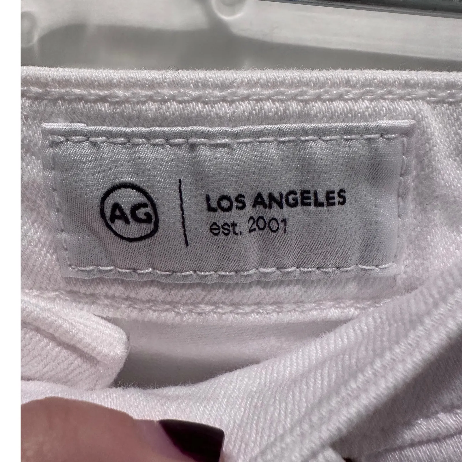 AG Adriano Goldschmeid Saige High Rise Straight White Denim Jeans Size 28 - Image 4