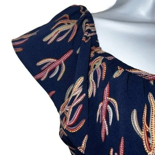 GYPSIES & MOONDUST‎  Navy On/Off Shoulder Rainbow Cactus Print Dress NWOT Medium - Image 5