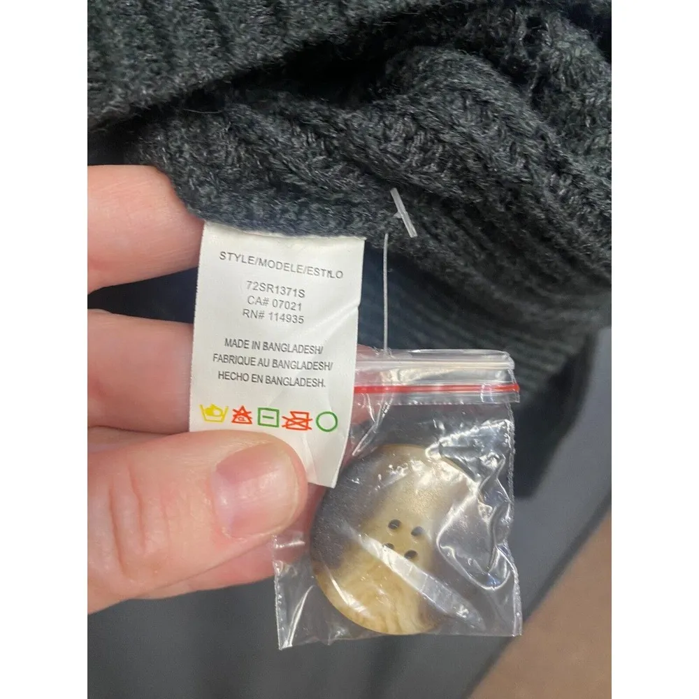 Cloth By Design Cardigan Womens XS Gray Knit Button Front V Neck Long Sleeve B63 - Image 3