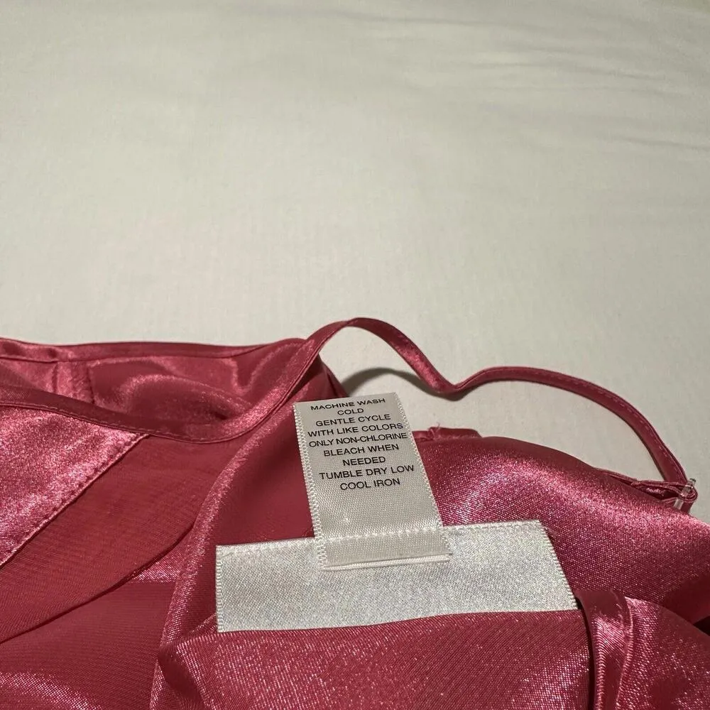 Intimates Pink Beaded Neck Lingerie Slip Dress Nightie Sz L Large - Image 8