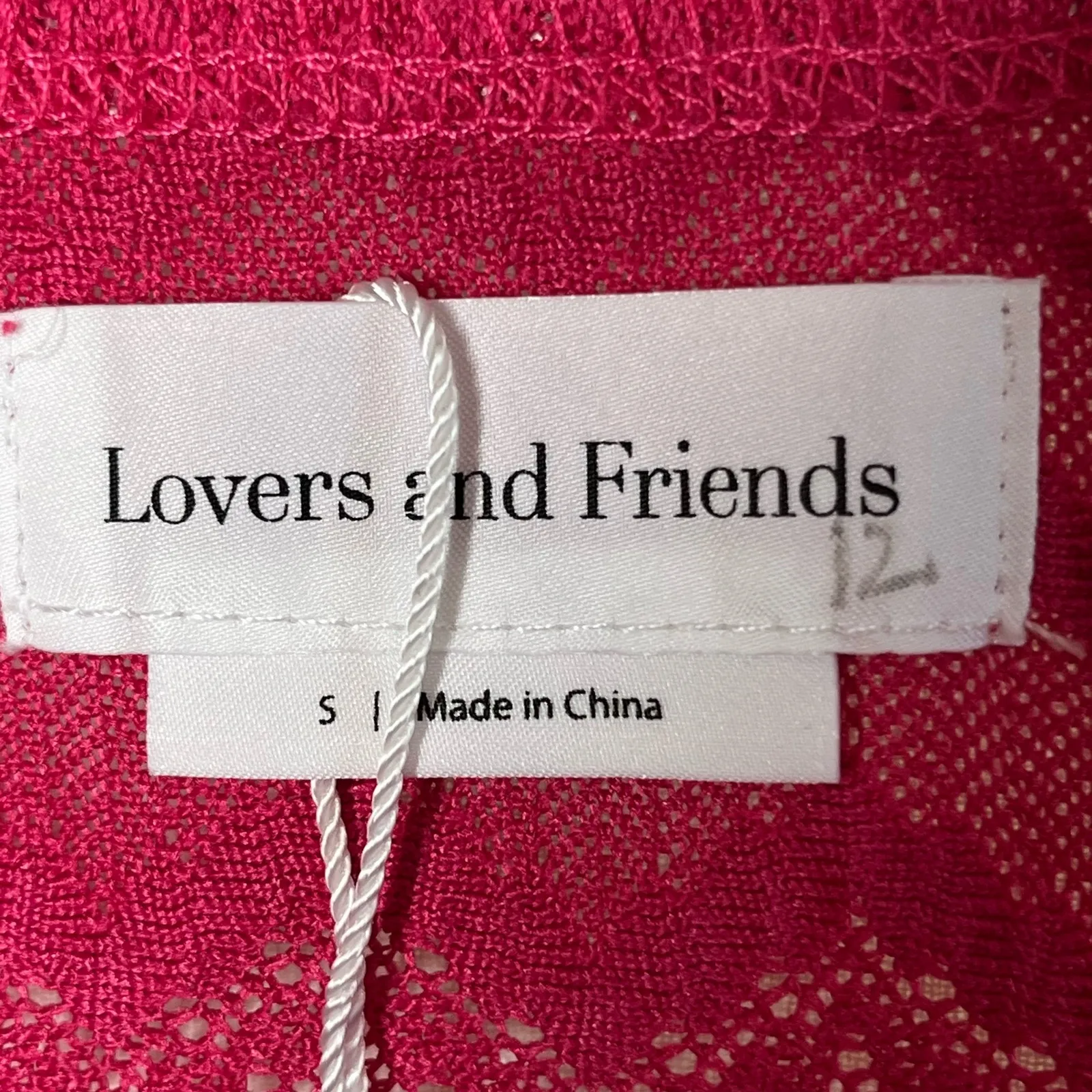 Lovers and Friends Pink Semi sheer‎ Cinch Front Crop V-Neck Shirt Size Small - Image 2