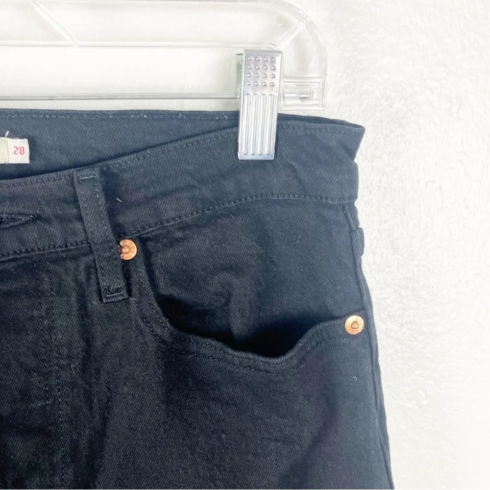 LEVI’S Black Big E Button Fly Wedgie Straight Leg Grunge Biker Casual Jeans 28 - Image 12