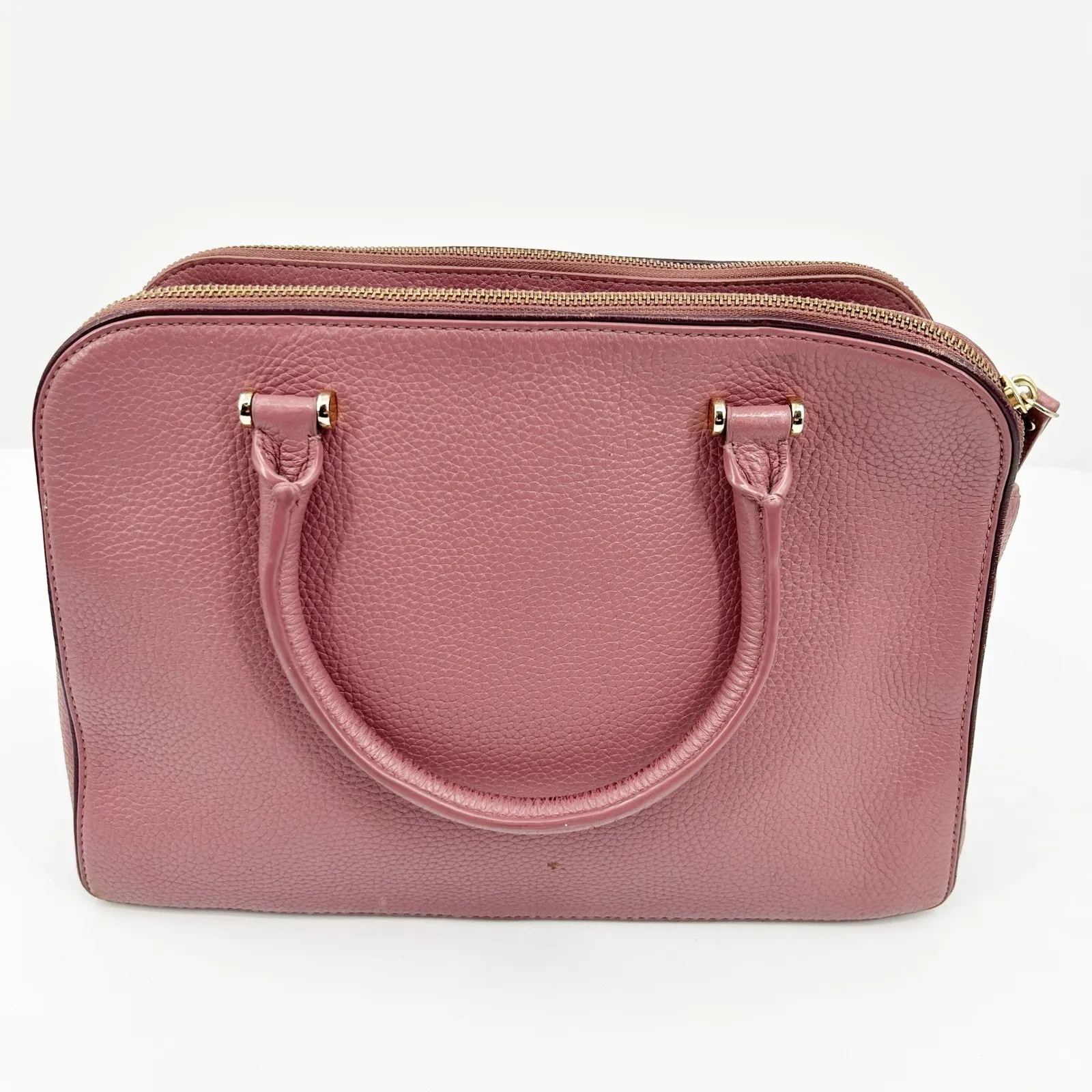 Kate Spade Kalen Chester Street Pebbled Leather Satchel Crossbody Bag‎ Mauve - Image 8