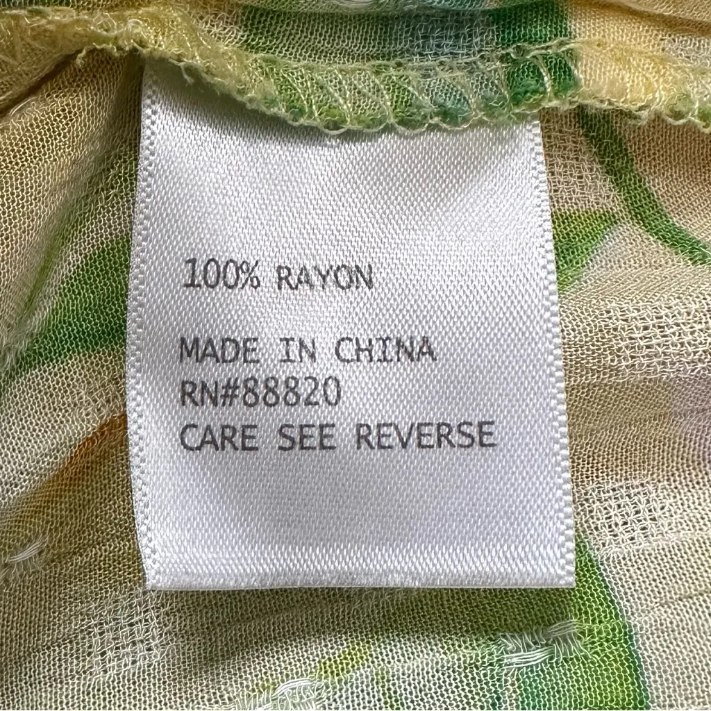 C&C California Boho Citrus Floral Print Wide Leg Pants, Sz Large - Image 10