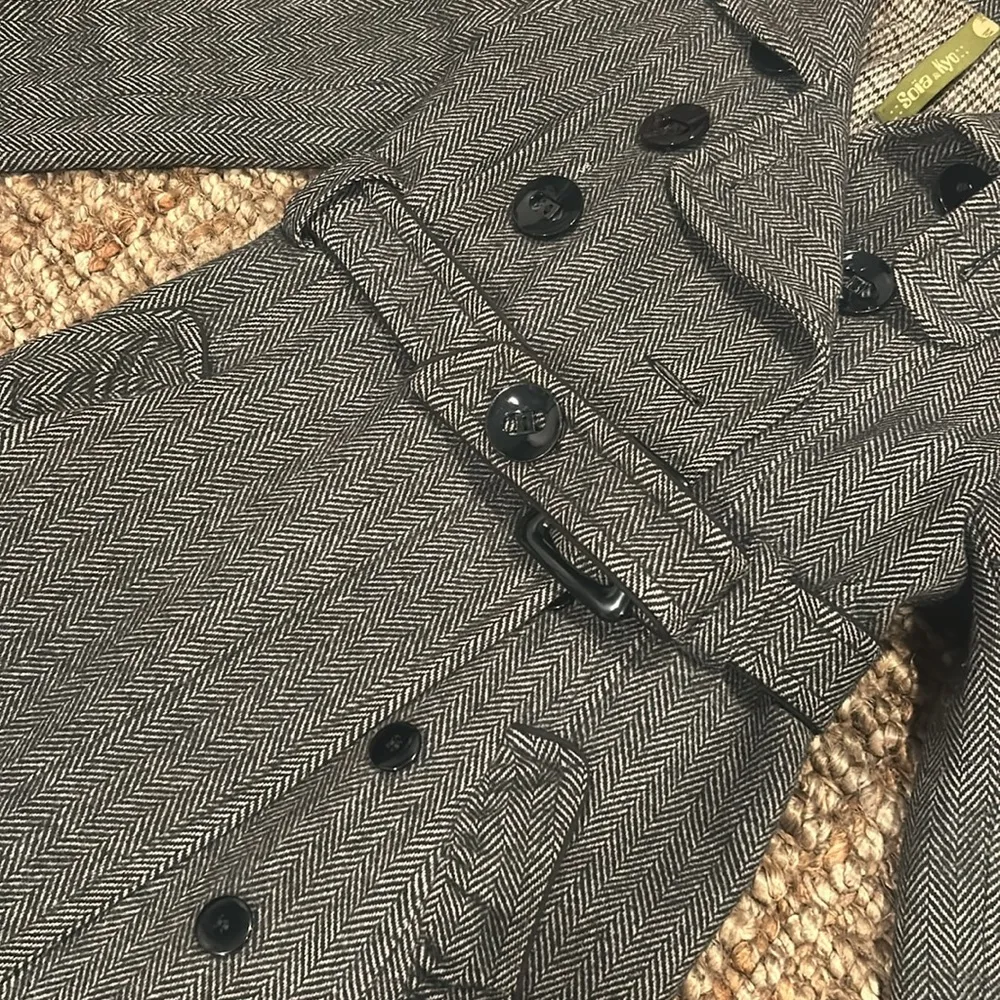 Soia & Kyo Wool Blend Tweed Long Trench Coat Size‎ Medium - Image 5