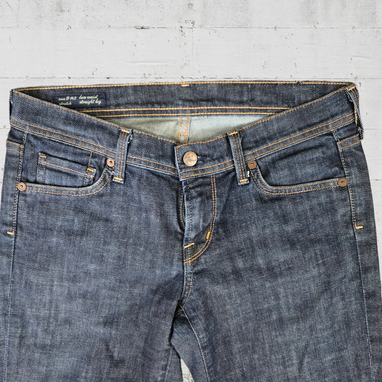 COH Citizens of Humanity Ava Low Rise Straight Leg Jeans Dark Wash Size 28 - Image 3