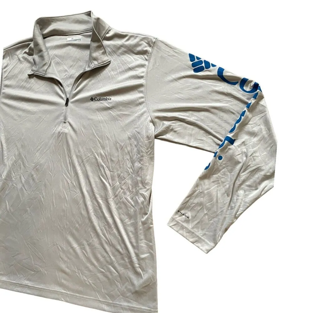 COPY - Columbia PFG Omni Shade Quarter Zip Gray Long Sleeve Mens Size XL A3 - Image 3