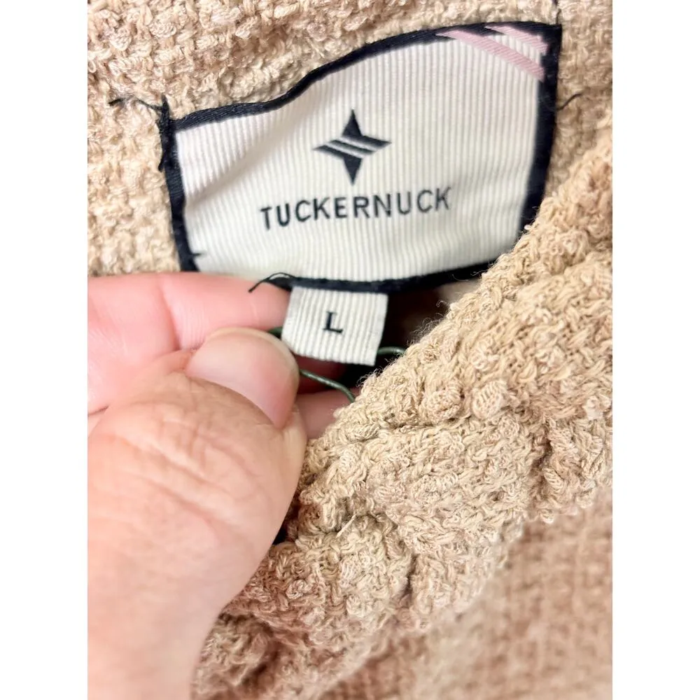 NWT Tuckernuck Short Sleeve Tweed Jackie Shift Mini Dress Croissant Women Size L Tan Size L - Image 5