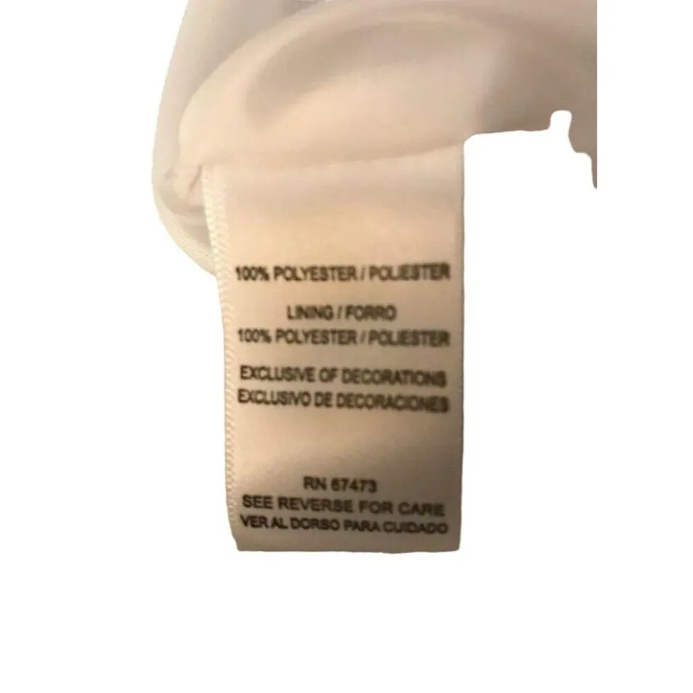 Danny And Nicole Dress Womens 6 Used Black Ivory Lined Sleeveless - Image 8