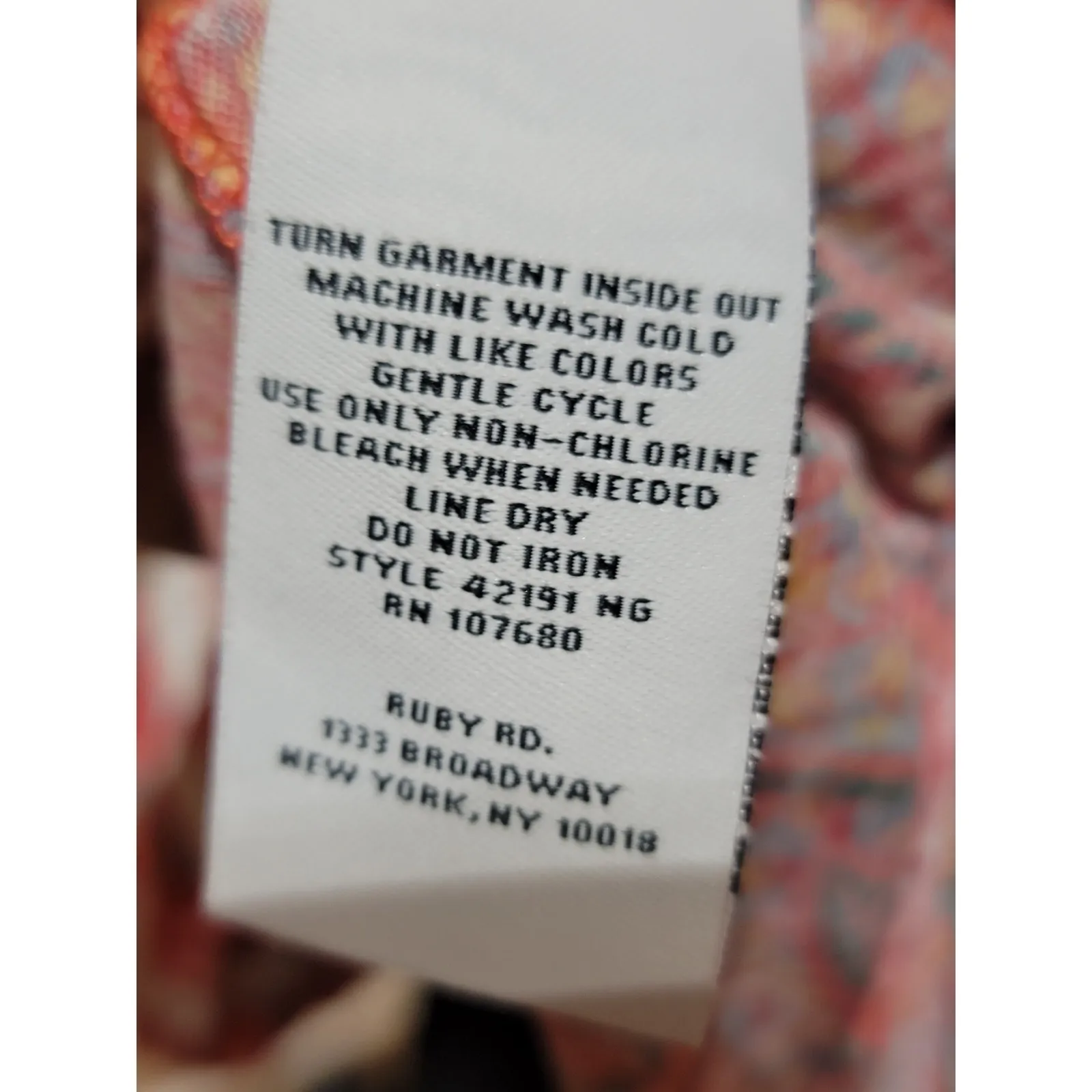 Ruby Rd Blouse Women's Large Multicolor Paisley Print Long Sleeve Tunic Top - Image 13