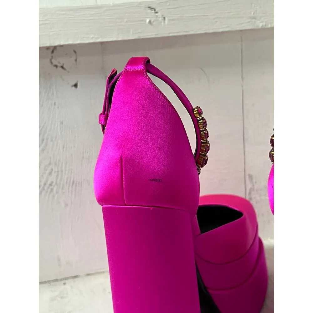 Versace Medusa Aevitas 160mm Charm Ankle Strap Platform Pumps Hot Pink 39 / 8.5 - Image 9