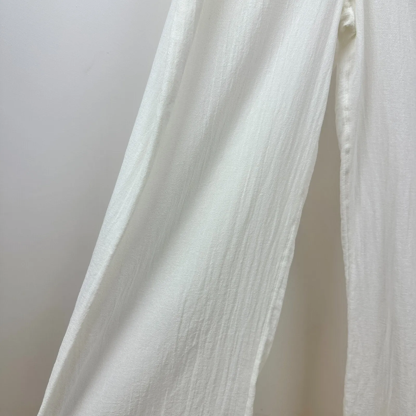 Urban Outfitters Jumpsuit White Wide Leg Gauze Cotton Crochet Cottagecore L NWT - Image 9