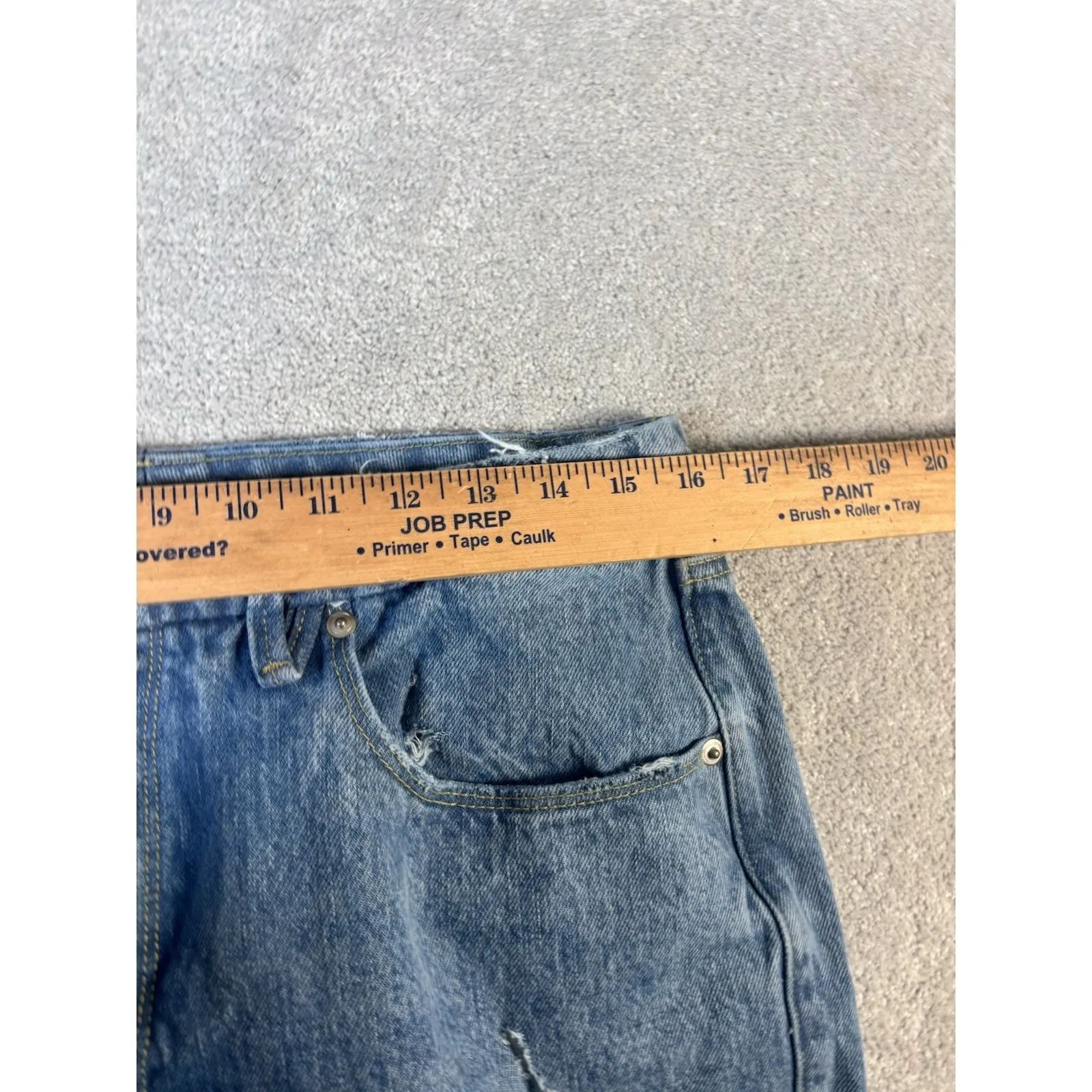 Good American GOOD‎ '90S Icon Jeans blue953 size 14/32 Distressed Raw Hem Cuff - Image 9