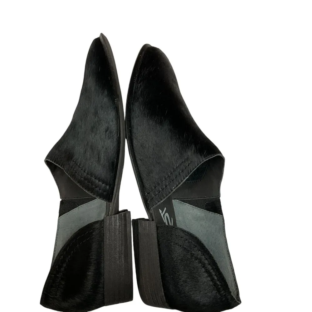 Otbt Black Calf Hair Coyote‎ Slip On Shootie Size 8.5M Low Heel Minimalist - Image 9