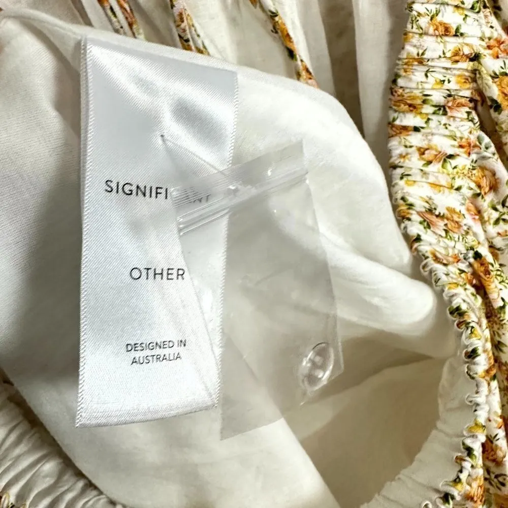 SIGNIFICANT OTHER Cara Floral Print Halter Neck Maxi Dress in Rosale Print US 10 Yellow - Image 9