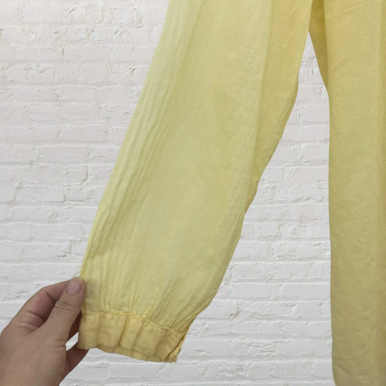 Skin Cotton Gauze Oversized Tunic Top | Butter Yellow Long Sleeve Flowy Size 2 - Image 10