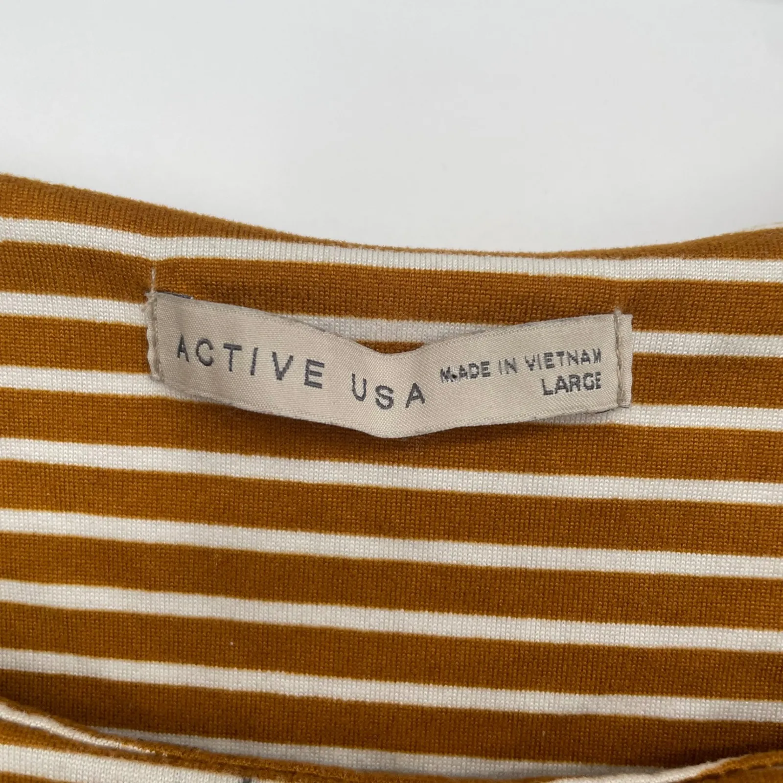 Active USA Women's Striped Tank Bodysuit Amber White Size Large L - Image 4