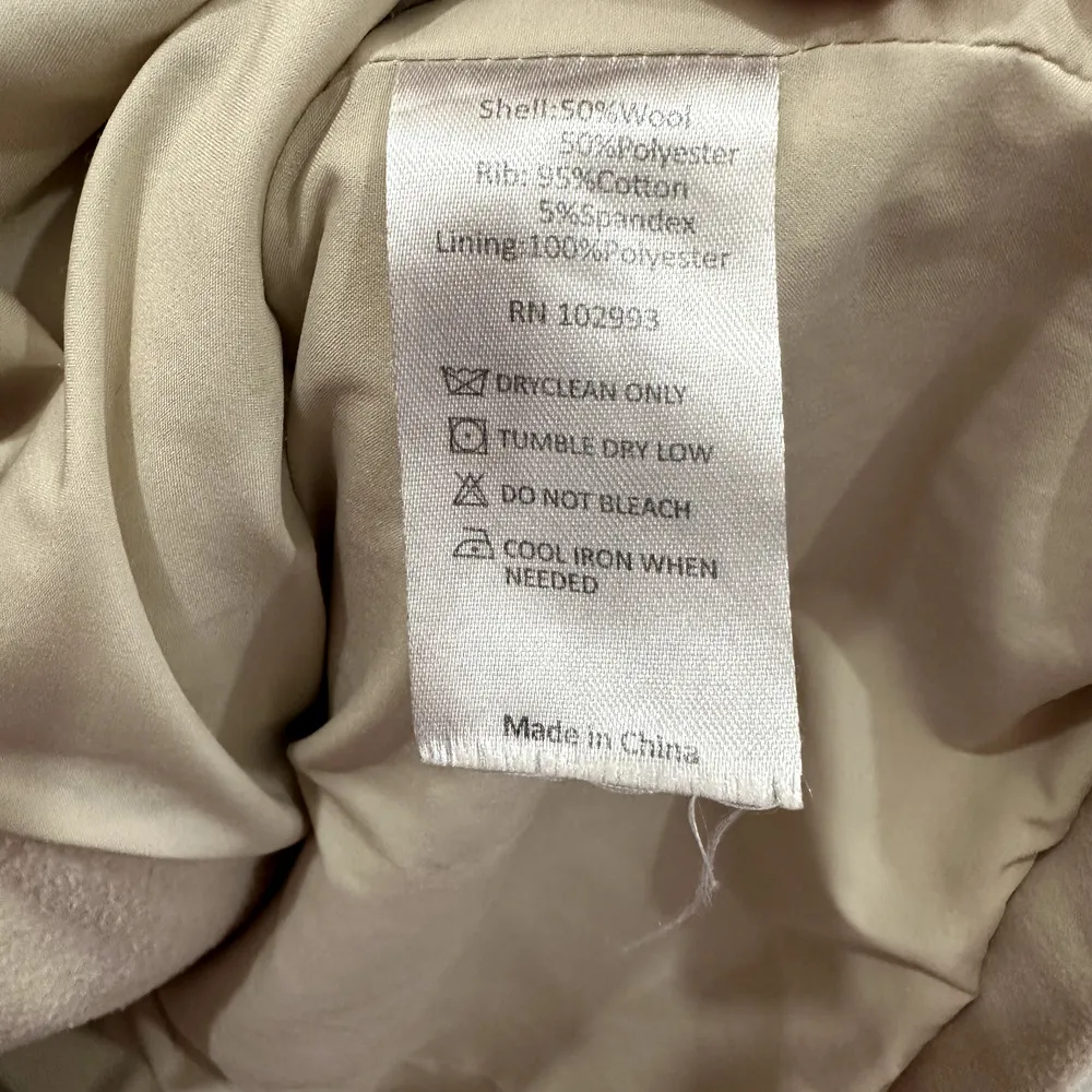 Thakoon Collective Trench Coat Womens Small Ivory Wool Blend Pocket Front Luxury - Image 4