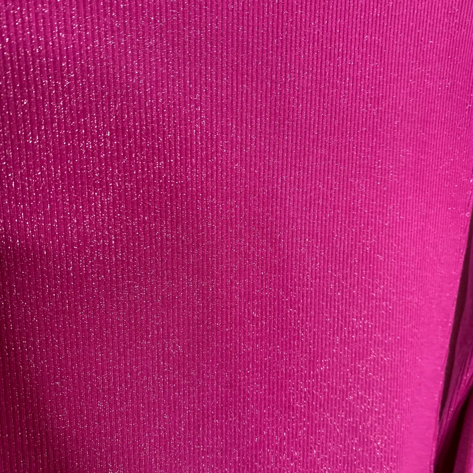 Skims Long Sleeve Dress Luxe Limited Edition Fuchsia Shimmer Foil Womens Medium - Image 8