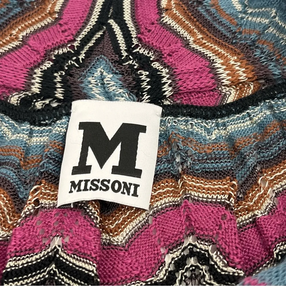 M Missoni Dress Knit Wave Stripe Zigzag V - Image 2