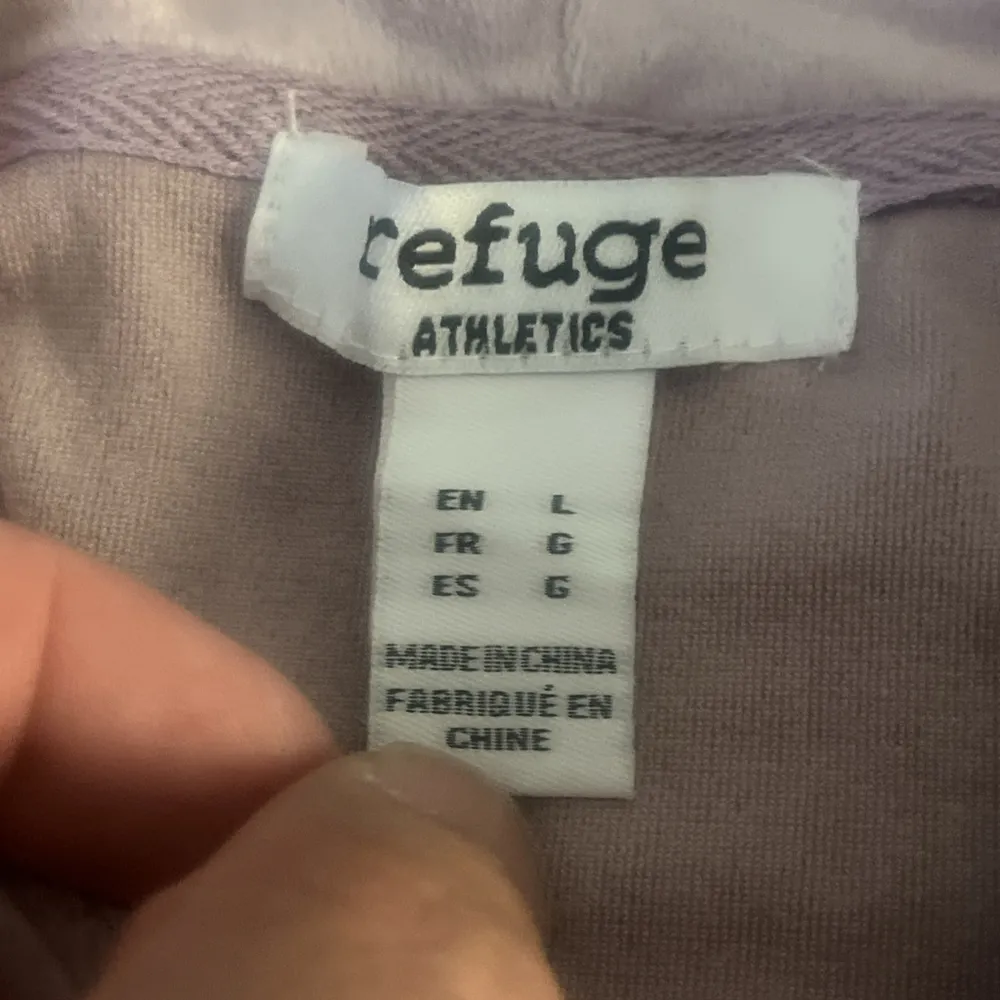 Refuge Hoodie Jacket Womens L Purple Velour Velvet Full Zip Rinestone REBEL NWT - Image 7