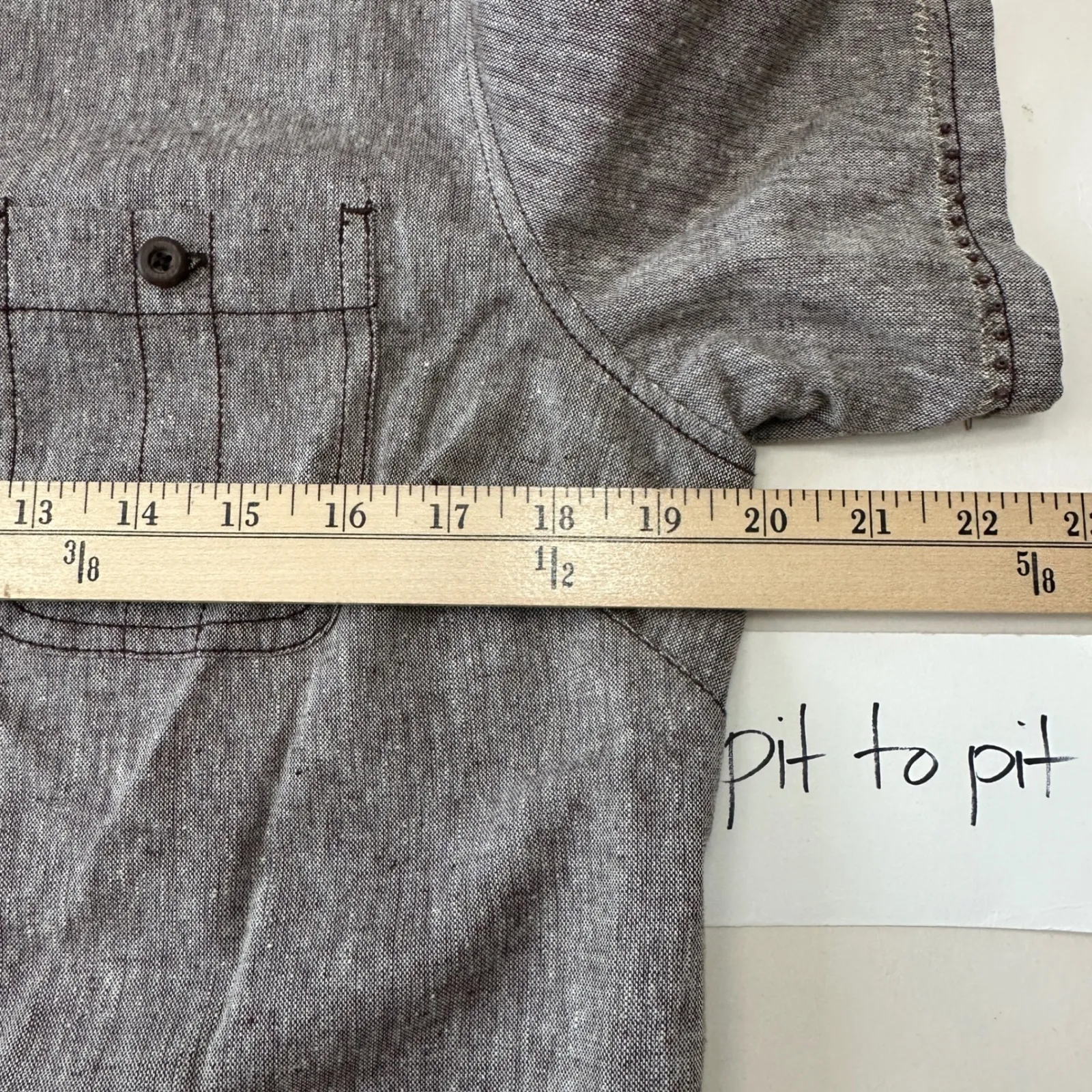 Appagallo Linen Blend Set Embellished Details Brown Crop Pants Blouse Medium - Image 12