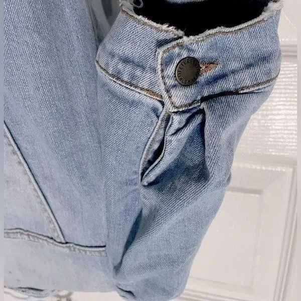 Retrofete Tori Belted Denim Jumpsuit Light Denim Puff Sleeve Size XS Blue - Image 8