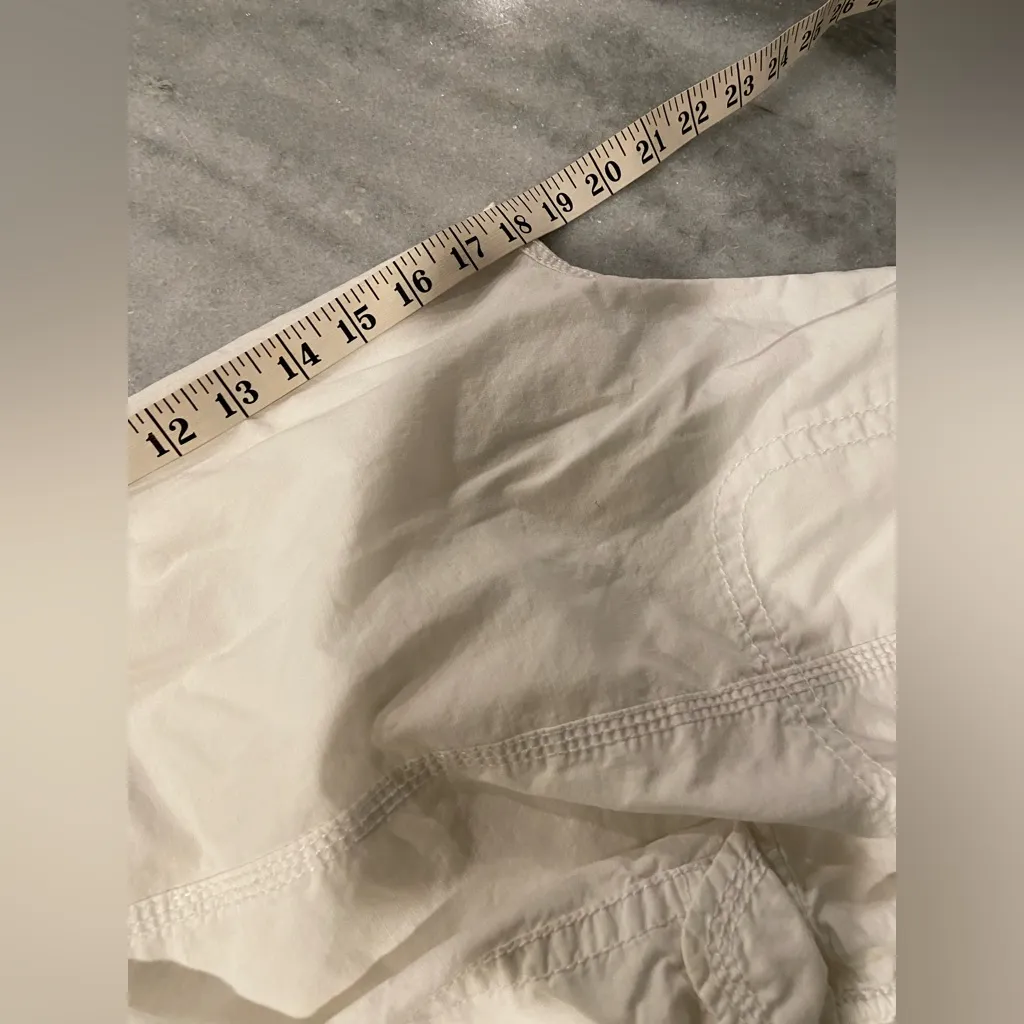 Faded Glory Size 18 White Cotton Stretch Lightweight Cargo Shorts Drawstring Hem - Image 8