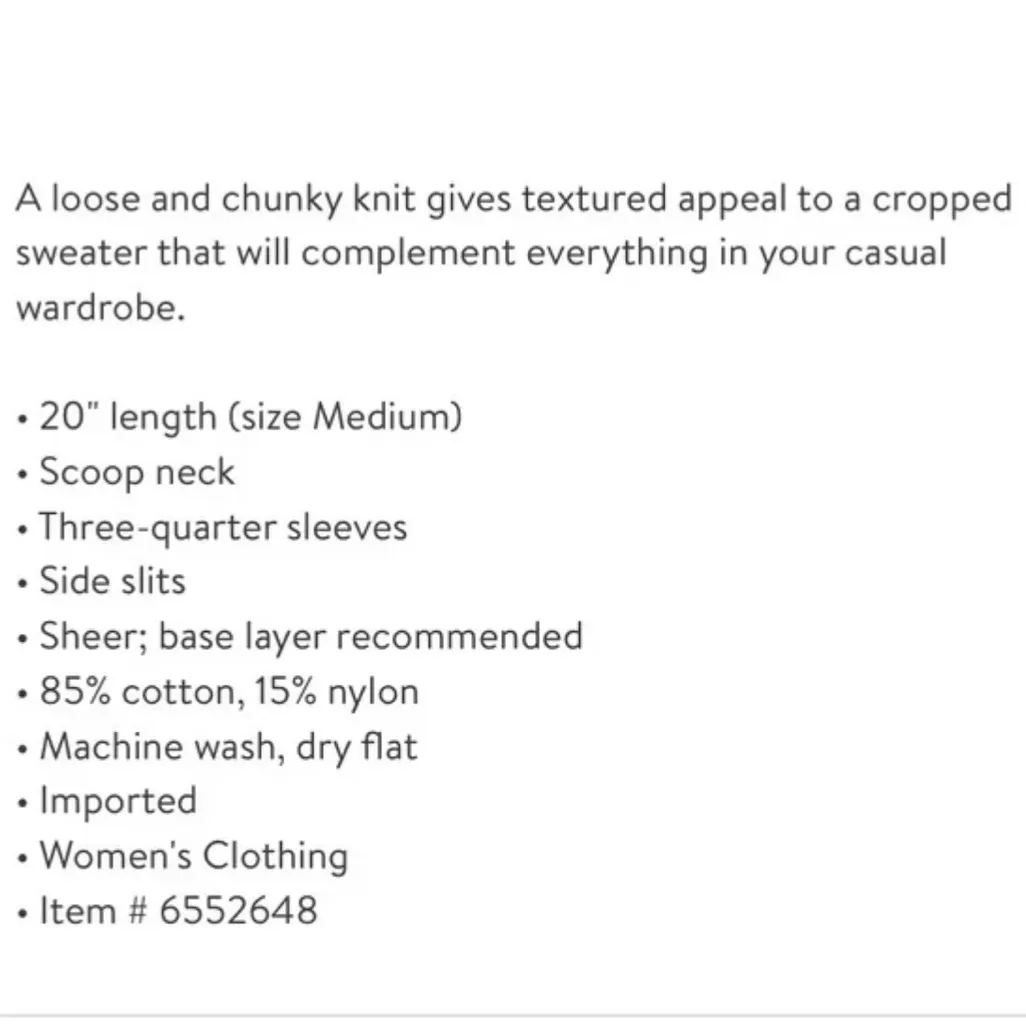 Free People Loose Knit Crop Sweater light blue size medium - Image 3