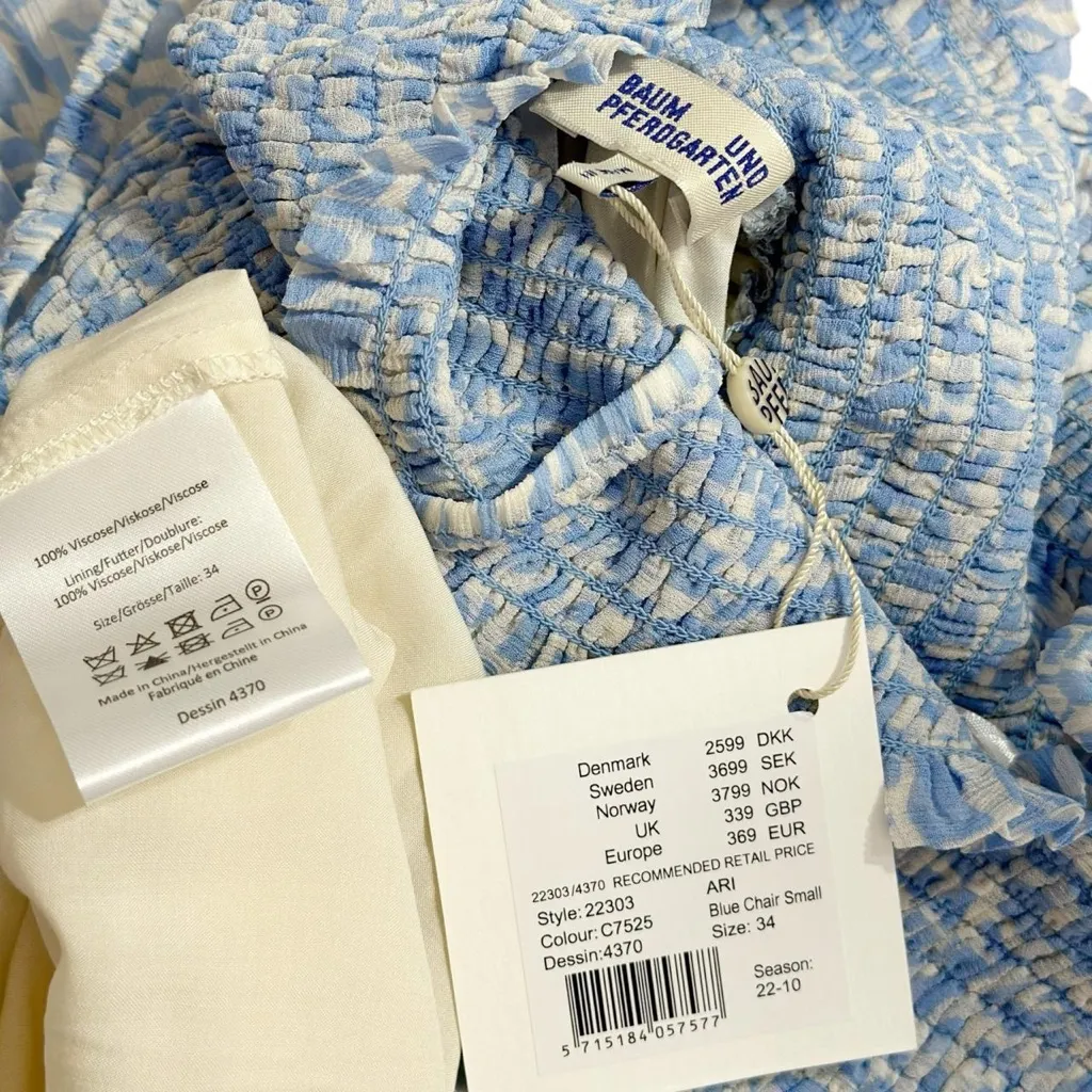 BAUM UND PFERDGARTEN Ari Dress, Blue Chair Small, FR34/US2 White Size 2 - Image 14