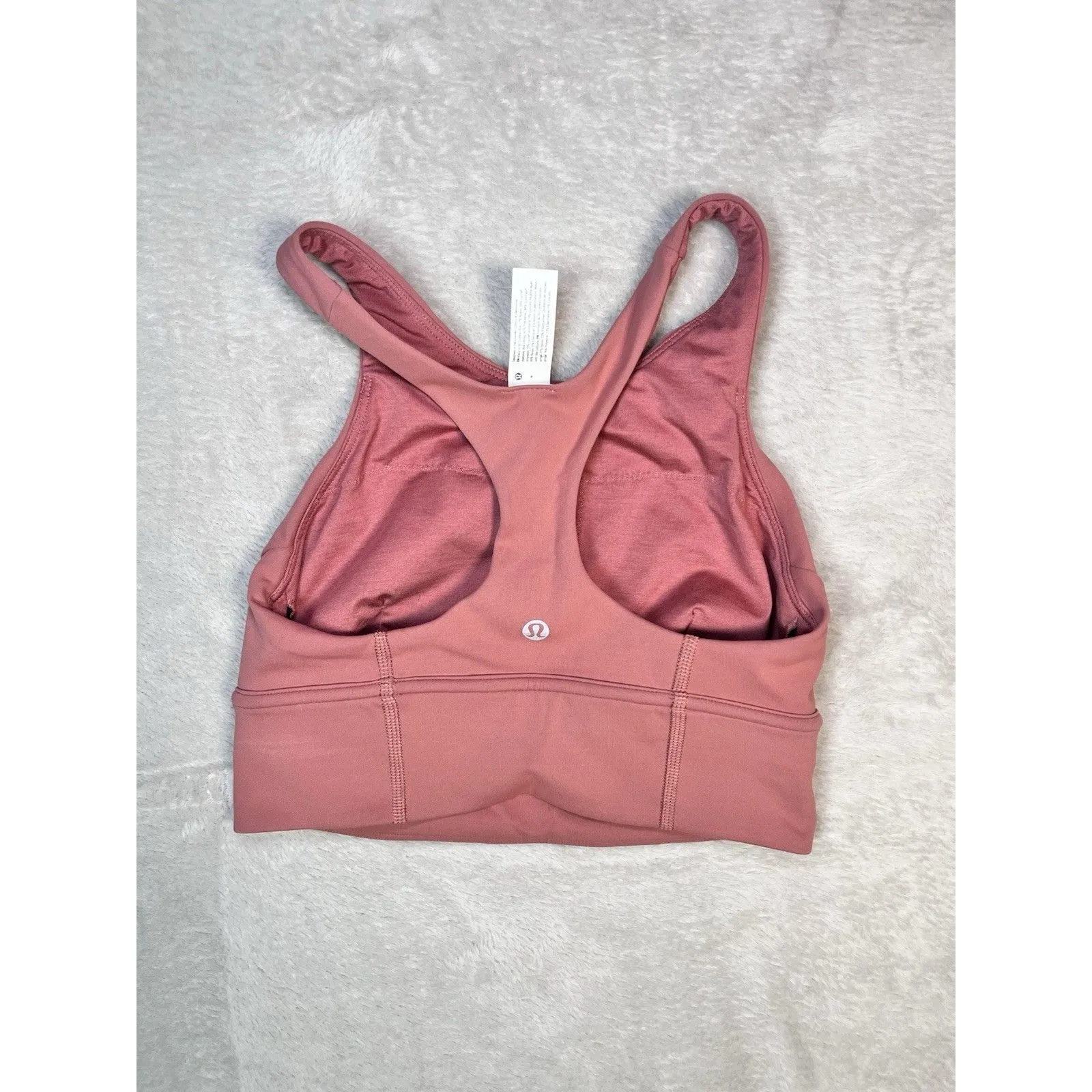 Lululemon Wunder Train Long-Line Bra Medium Support C/D Cups Dusty Pink, Size 4 - Image 4