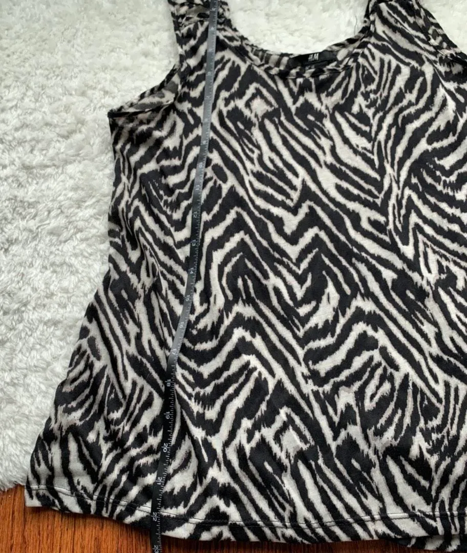 Zebra Animal Print brown Laser Cut Tank Top - Image 3