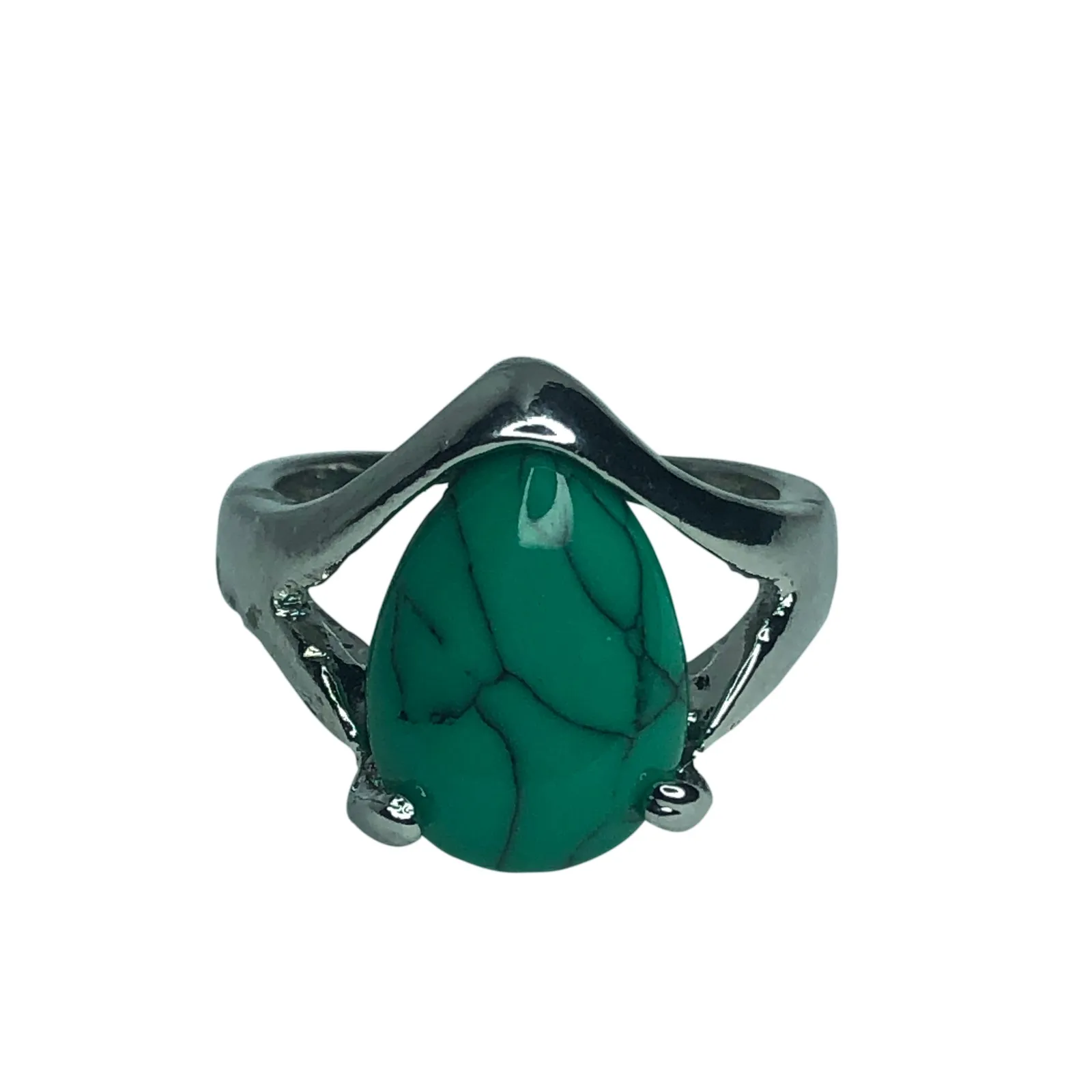 Turquoise Covered Teardrop Ring - Image 3