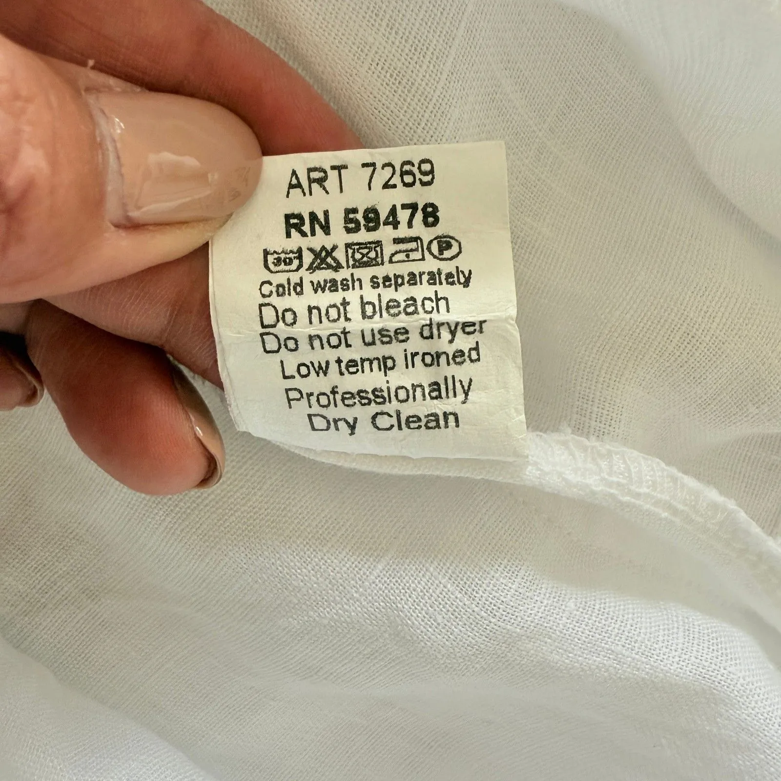 Terzo Millennio White Linen Eyelet Button Boat Neck Short Sleeve Tunic Top Sz S - Image 6