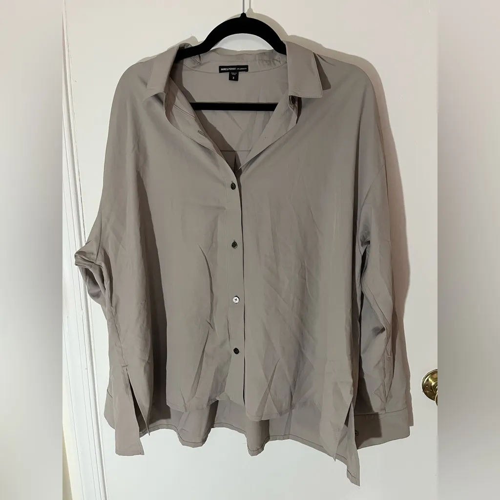 James Perse Lightweight Matte Sateen Fluid Shirt - Image 4