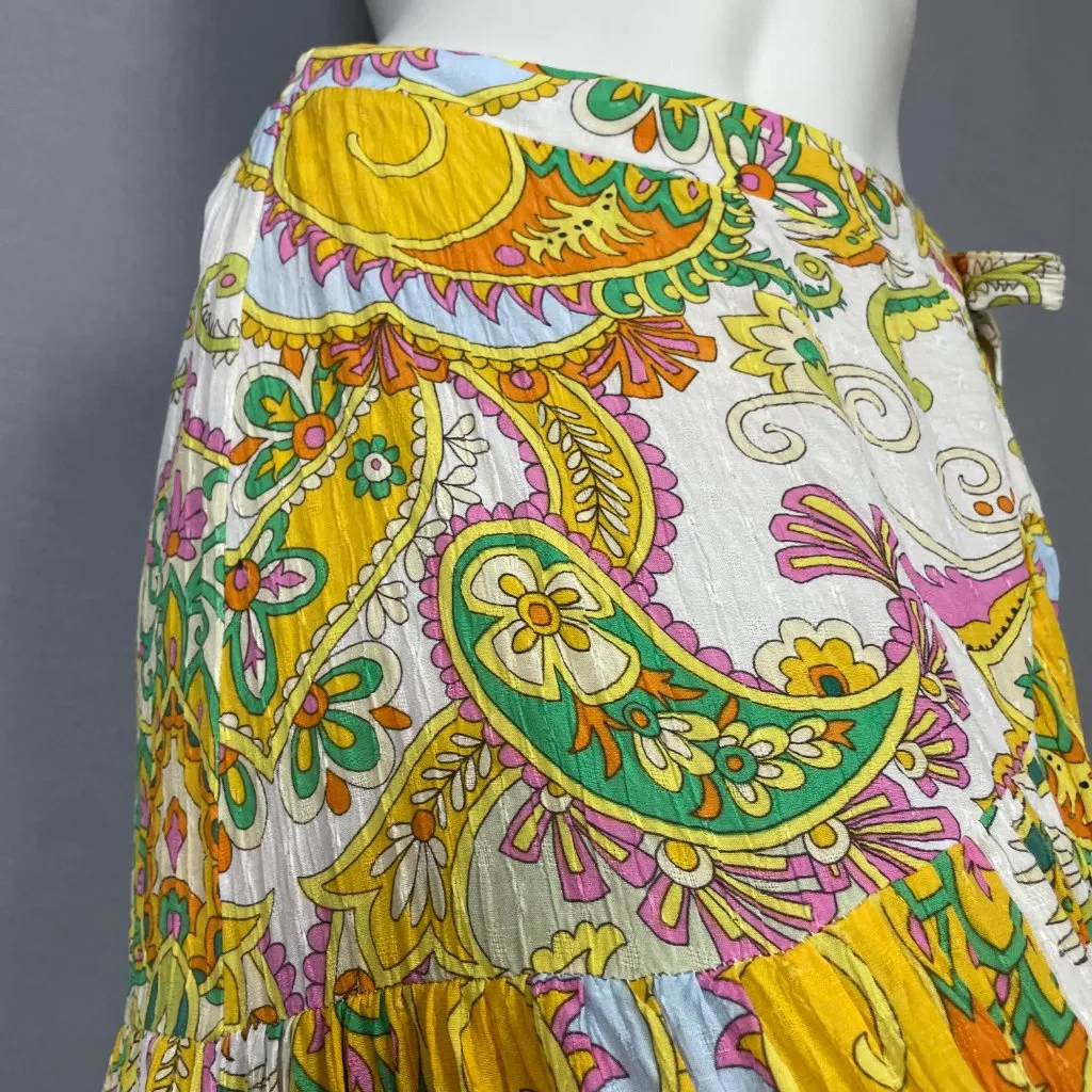 Haute Hippie Wrap Skirt Asymmetrical Floral Size Small Boho‎ Flower Child Hippie - Image 15