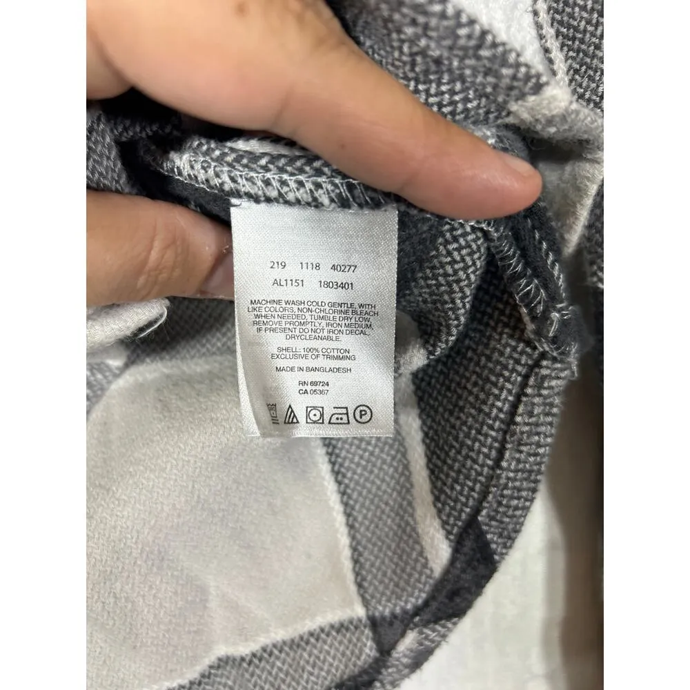 Columbia Button Up Medium Gray Plaid Flannel Cotton Gorpcore - Image 8