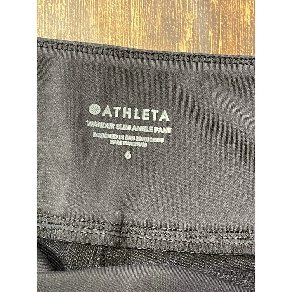 Athleta Wander Slim Ankle Pants Size 6 Black Travel Commute Work High Rise - Image 4