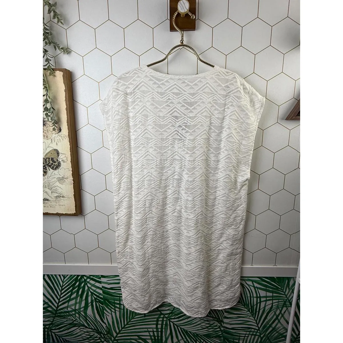 Madewell Tan Textured Beachwear Cover-up or Sheer Dress - Size - Medium - NWT - Image 2