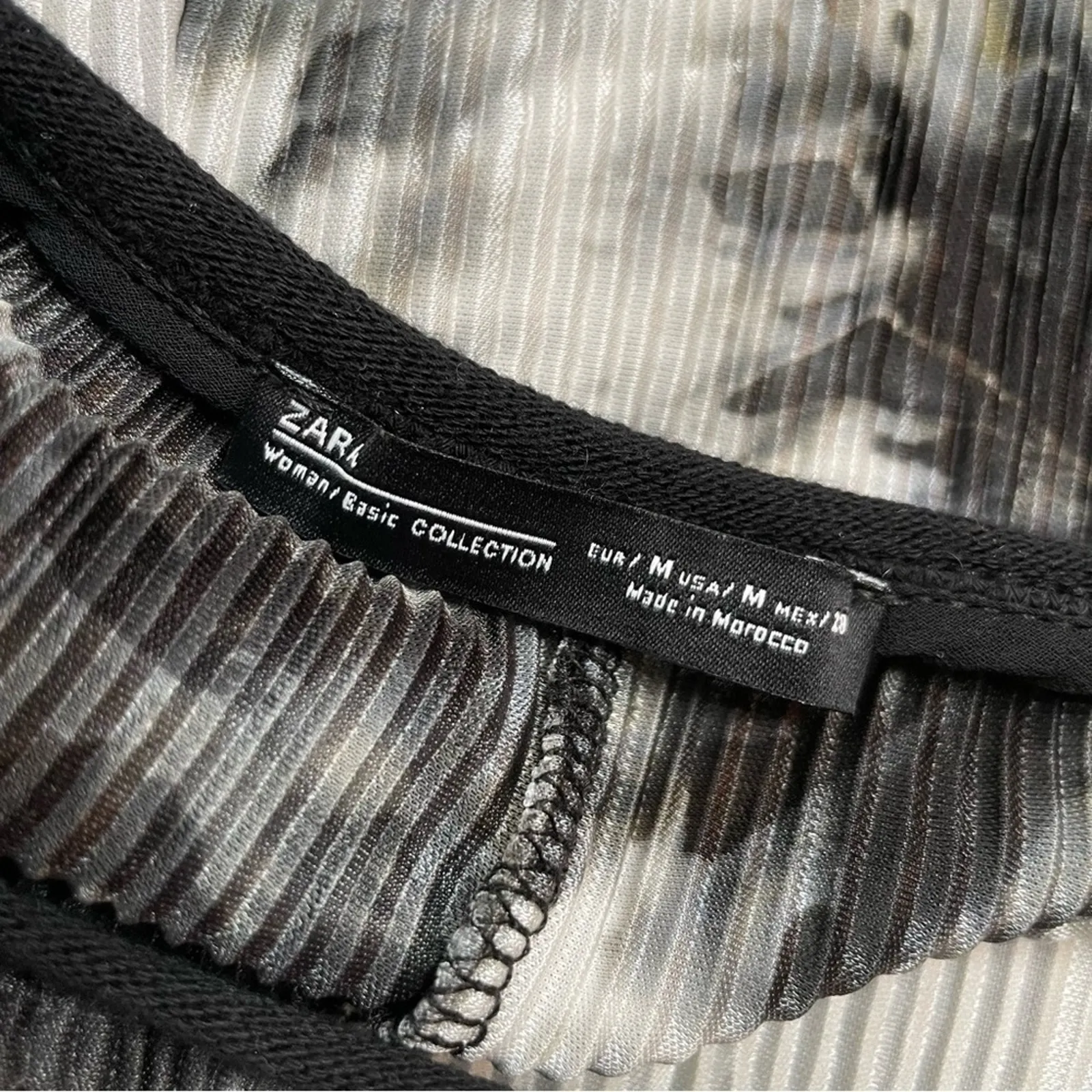 ZARA Top Womens Medium Tie Dye Pleated Twist Alt Edgy Rocker Skater Emo Grunge - Image 7