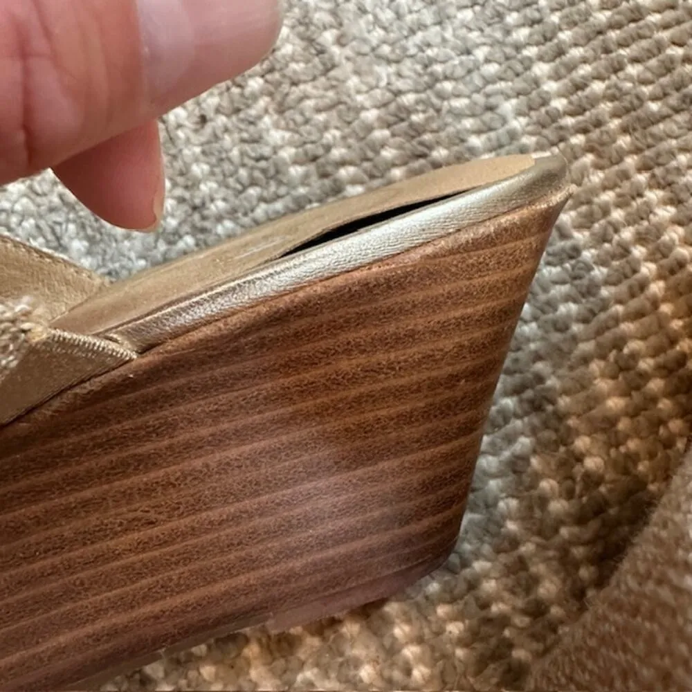 Jack Rogers Womens Nora Wedge Sandal Metallic Gold Size: 10M - Image 11