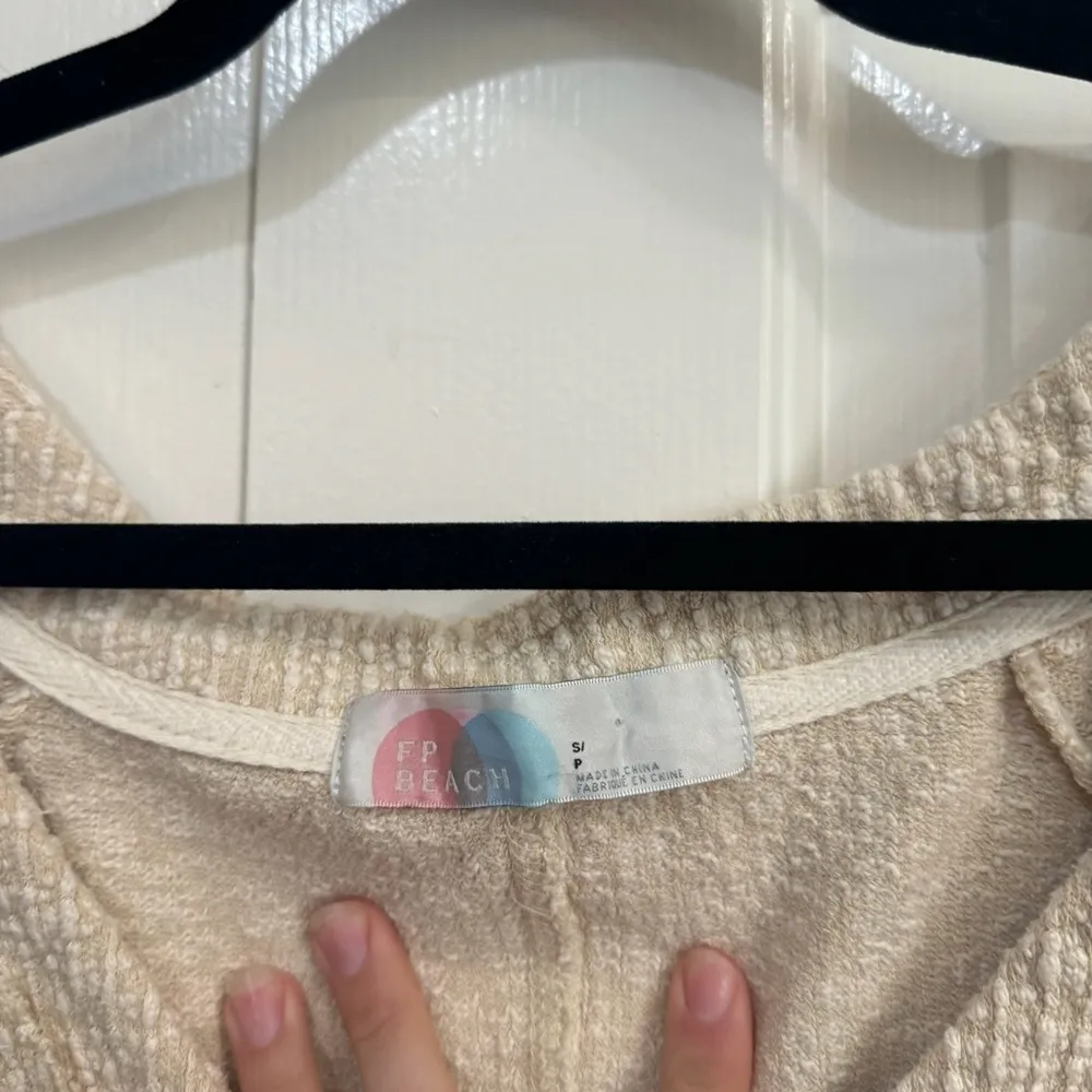 Free People Cream Cardigan Sweater Size S - Image 3