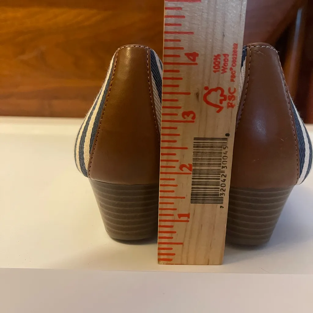 dexflex comfort  Navy and Cream Striped Wedges woman’s size 12 - Image 10